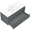 Mexen Orio bathroom cabinet 100 cm with Otis sink, 2 drawers, matte graphite/white matte - 91A10-10047-2-BFF66-W18M01