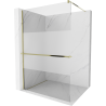 Mexen Kyoto+ Walk-in Shower Wall with Shelf 110 x 200 cm, Transparent/Frosted, Gold - 800-110-121-50-35