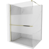 Mexen Kioto+ shower screen with a shelf and rail 120 x 200 cm, Transparent/Frosted 8 mm, Gold - 800-120-121-50-35