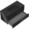 Mexen Orio 100 cm bathroom cabinet with Otis sink, 2 drawers, black gloss/black matte - 91A10-10047-2-BFF70-W18M71
