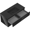 Mexen Orio 100 cm bathroom cabinet with Otis sink, 2 drawers, black gloss/black matte - 91A10-10047-2-BFF70-W18M71