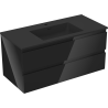 Mexen Orio 100 cm bathroom cabinet with Otis sink, 2 drawers, black gloss/black matte - 91A10-10047-2-BFF70-W18M71