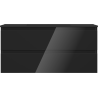 Mexen Orio 100 cm bathroom cabinet with Otis sink, 2 drawers, black gloss/black matte - 91A10-10047-2-BFF70-W18M71