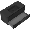 Mexen Orio bathroom cabinet 100 cm with Otis washbasin, 2 drawers, black matte - 91A10-10047-2-BFF71-W18M71