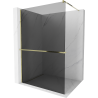Mexen Kioto+ shower wall with shelf Walk-in 80 x 200 cm, graphite, gold - 800-080-121-50-40