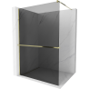 Mexen Kioto+ shower screen with a shelf and rail 100 x 200 cm, Graphite 8 mm, Gold - 800-100-121-50-40
