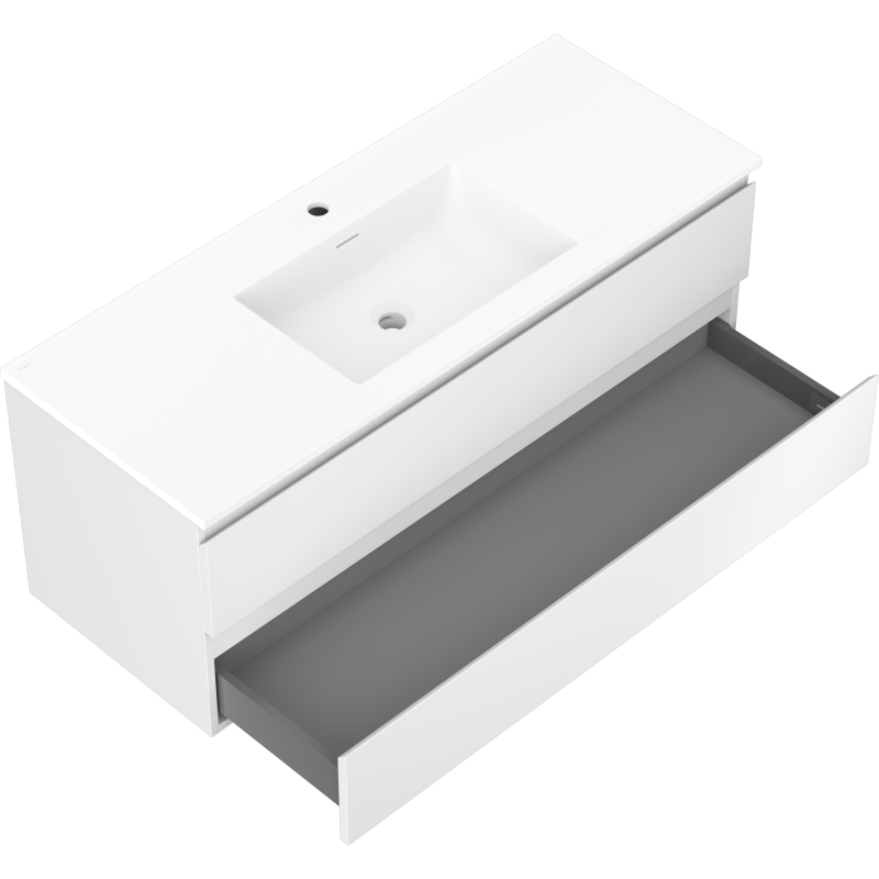 Mexen Orio bathroom cabinet 120 cm with Otis sink, 2 drawers, white matte - 91A10-12047-2-BFF01-W18M01