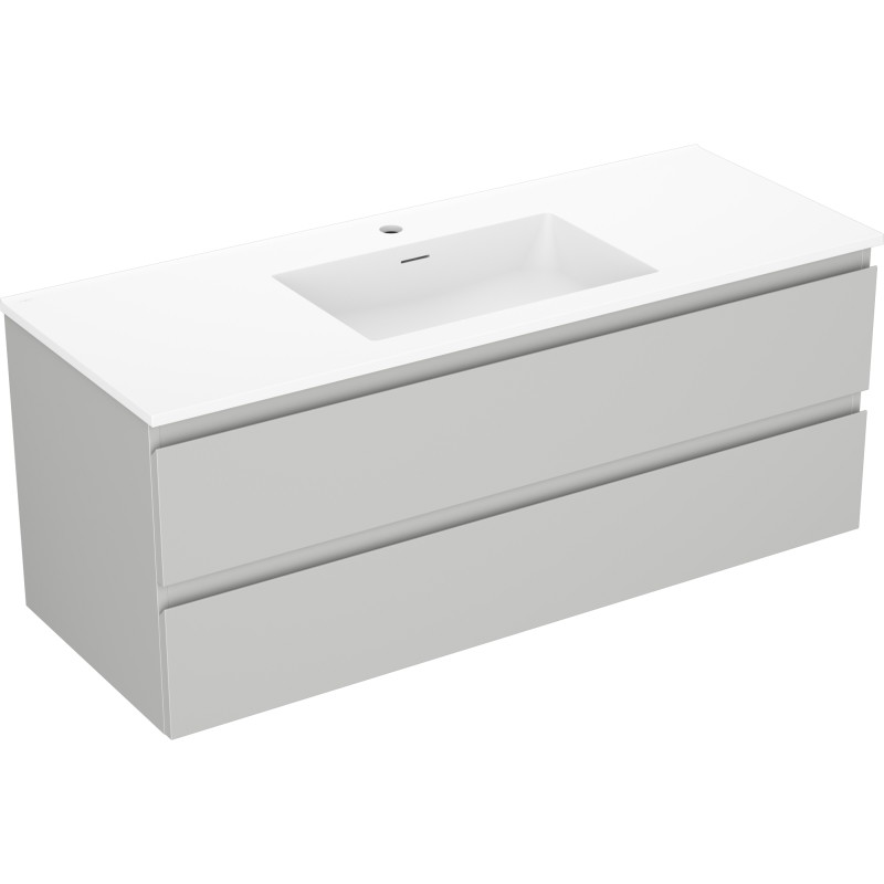 Mexen Orio 120 cm bathroom cabinet with washbasin Otis, 2 drawers, gray matte/white matte - 91A10-12047-2-BFF62-W18M01