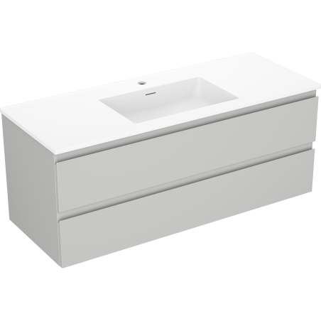 Mexen Orio 120 cm bathroom cabinet with washbasin Otis, 2 drawers, gray matte/white matte - 91A10-12047-2-BFF62-W18M01