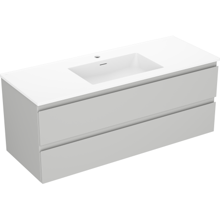 Mexen Orio bathroom cabinet 120 cm with Otis sink, 2 drawers, gray matte/white matte - 91A10-12047-2-BFF62-W18M01
