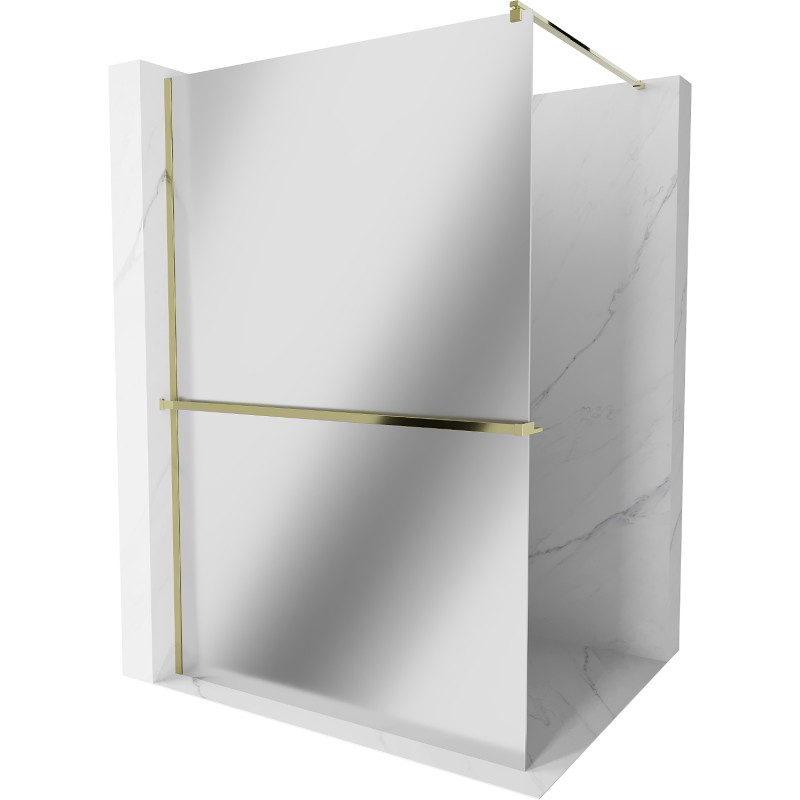 Mexen Kioto+ shower panel with Walk-in shelf 80 x 200 cm, mirror, gold - 800-080-121-50-50