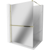 Mexen Kioto+ shower wall with Walk-in shelf 90 x 200 cm, mirror, gold - 800-090-121-50-50