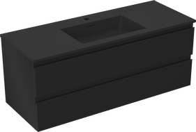 Mexen Orio bathroom cabinet 120 cm with Otis sink, 2 drawers, black matte - 91A10-12047-2-BFF71-W18M71