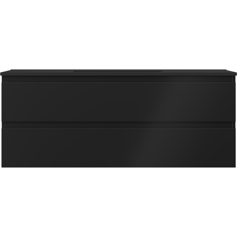 Mexen Orio 120 cm Bathroom Cabinet with Otis Sink, 2 Drawers, Black Matte - 91A10-12047-2-BFF71-W18M71