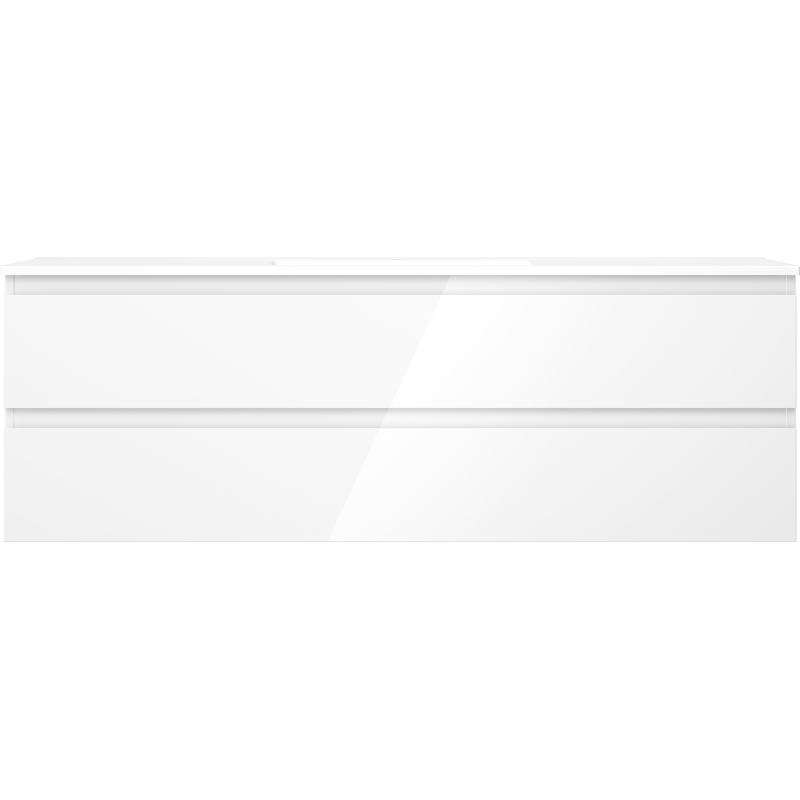 Mexen Orio bathroom cabinet 140 cm with Otis washbasin, 2 drawers, white gloss - 91A10-14047-2-BFF00-W18M00