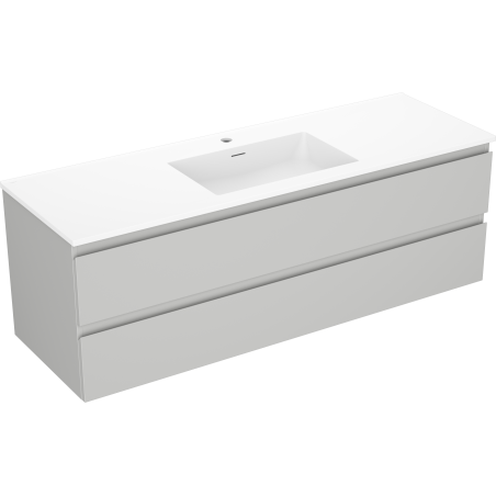 Mexen Orio bathroom cabinet 140 cm with Otis washbasin, 2 drawers, gray matte/white matte - 91A10-14047-2-BFF62-W18M01
