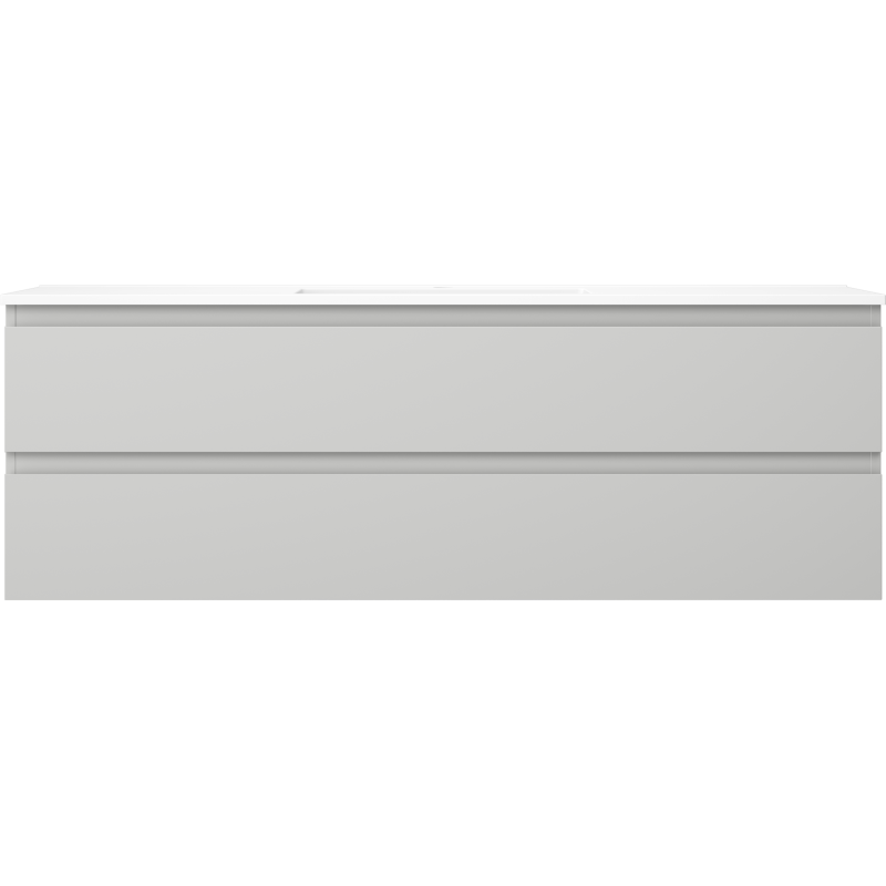 Mexen Orio 140 cm bathroom cabinet with Otis sink, 2 drawers, grey matte/white matte - 91A10-14047-2-BFF62-W18M01