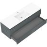 Mexen Orio bathroom cabinet 140 cm with Otis sink, 2 drawers, matte graphite/white matte - 91A10-14047-2-BFF66-W18M01