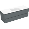 Mexen Orio bathroom cabinet 140 cm with Otis washbasin, 2 drawers, matte graphite/white matte - 91A10-14047-2-BFF66-W18M01