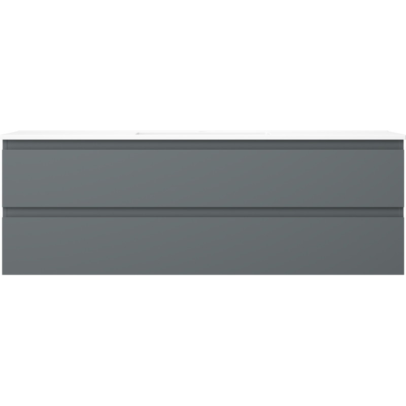 Mexen Orio bathroom cabinet 140 cm with Otis sink, 2 drawers, matte graphite/white matte - 91A10-14047-2-BFF66-W18M01