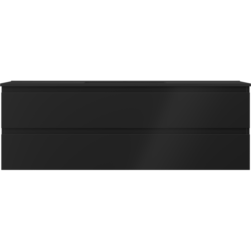 Mexen Orio bathroom cabinet 140 cm with Otis sink, 2 drawers, black matte - 91A10-14047-2-BFF71-W18M71