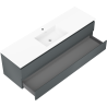 Mexen Orio bathroom cabinet 160 cm with Otis sink, 2 drawers, matte graphite/matte white - 91A10-16047-2-BFF66-W18M01