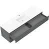 Mexen Orio bathroom cabinet 160 cm with Otis sink, 2 drawers, matte graphite/matte white - 91A10-16047-2-BFF66-W18M01