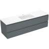 Mexen Orio 160 cm Bathroom Cabinet with Otis Sink, 2 Drawers, Matte Graphite/Matte White - 91A10-16047-2-BFF66-W18M01