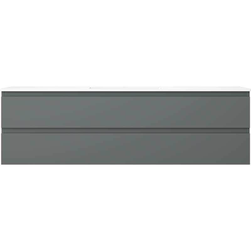 Mexen Orio 160 cm Bathroom Cabinet with Otis Sink, 2 Drawers, Matte Graphite/Matte White - 91A10-16047-2-BFF66-W18M01