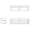 Mexen Orio bathroom cabinet 160 cm with sink Otis, 2 drawers, matte graphite/white matte - 91A10-16047-2-BFF66-W18M01