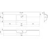Mexen Orio bathroom cabinet 160 cm with sink Otis, 2 drawers, matte graphite/white matte - 91A10-16047-2-BFF66-W18M01