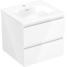 Mexen Orio bathroom cabinet 50 cm with Vela basin, 2 drawers, white gloss - 91A10-05047-2-BFF00-W23M00