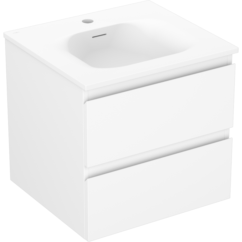 Mexen Orio bathroom cabinet 50 cm with Vela sink, 2 drawers, white matte - 91A10-05047-2-BFF01-W23M01