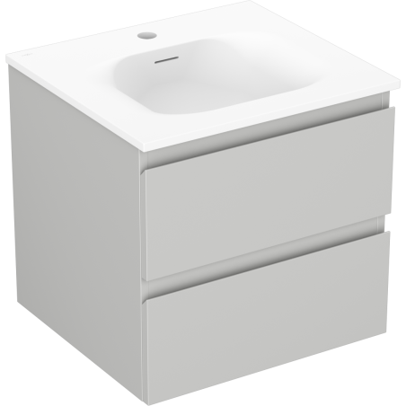 Mexen Orio bathroom cabinet 50 cm with Vela washbasin, 2 drawers, grey matte/white matte - 91A10-05047-2-BFF62-W23M01