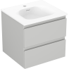 Mexen Orio bathroom cabinet 50 cm with Vela washbasin, 2 drawers, grey matte/white matte - 91A10-05047-2-BFF62-W23M01