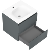 Mexen Orio bathroom cabinet 50 cm with Vela sink, 2 drawers, matte graphite/white matte - 91A10-05047-2-BFF66-W23M01