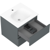 Mexen Orio bathroom cabinet 50 cm with Vela sink, 2 drawers, matte graphite/white matte - 91A10-05047-2-BFF66-W23M01