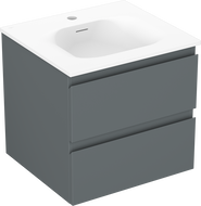 Mexen Orio bathroom cabinet 50 cm with Vela sink, 2 drawers, matte graphite/white matte - 91A10-05047-2-BFF66-W23M01