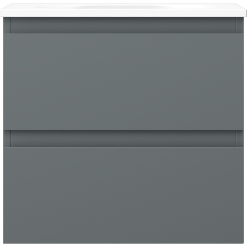 Mexen Orio bathroom cabinet 50 cm with Vela sink, 2 drawers, matte graphite/white matte - 91A10-05047-2-BFF66-W23M01