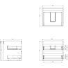 Mexen Orio bathroom cabinet 50 cm with Vela sink, 2 drawers, matte graphite/white matte - 91A10-05047-2-BFF66-W23M01
