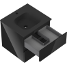 Mexen Orio 50 cm bathroom cabinet with Vela sink, 2 drawers, black gloss/matt black - 91A10-05047-2-BFF70-W23M71