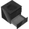 Mexen Orio 50 cm bathroom cabinet with Vela sink, 2 drawers, black gloss/matt black - 91A10-05047-2-BFF70-W23M71