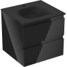 Mexen Orio bathroom cabinet 50 cm with Vela sink, 2 drawers, black gloss/black matte - 91A10-05047-2-BFF70-W23M71