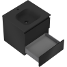 Mexen Orio bathroom cabinet 50 cm with Vela sink, 2 drawers, black matte - 91A10-05047-2-BFF71-W23M71