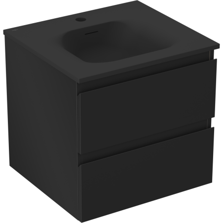 Mexen Orio bathroom cabinet 50 cm with Vela sink, 2 drawers, black matte - 91A10-05047-2-BFF71-W23M71