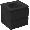 Mexen Orio bathroom cabinet 50 cm with Vela sink, 2 drawers, black matte - 91A10-05047-2-BFF71-W23M71
