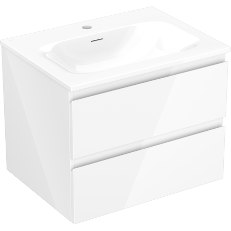 Mexen Orio bathroom cabinet 60 cm with Vela sink, 2 drawers, white gloss - 91A10-06047-2-BFF00-W23M00