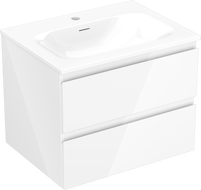 Mexen Orio bathroom cabinet 60 cm with Vela sink, 2 drawers, white gloss - 91A10-06047-2-BFF00-W23M00