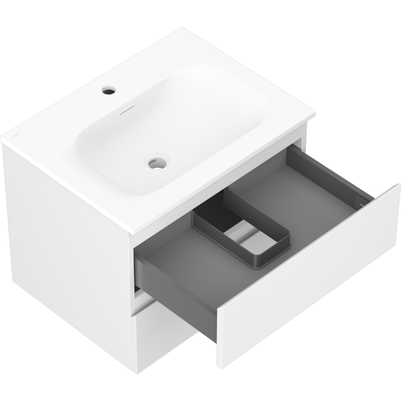 Mexen Orio Bathroom Cabinet 60 cm with Vela Sink, 2 Drawers, White Matte - 91A10-06047-2-BFF01-W23M01