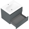 Mexen Orio bathroom cabinet 60 cm with Vela sink, 2 drawers, matte graphite/white matte - 91A10-06047-2-BFF66-W23M01